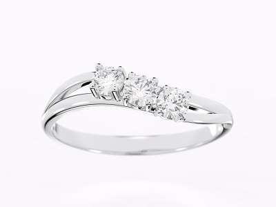 3 Dimond White Gold Ring 3d accessories brand branding design jewel jewelry keyshot luxtury modeling product rendering rhinoceros ring