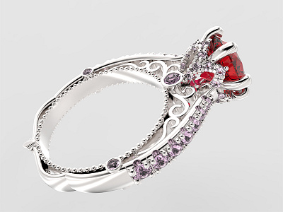 Ring 3d design fashion gem jewel jewelery modeling parametric product rendering