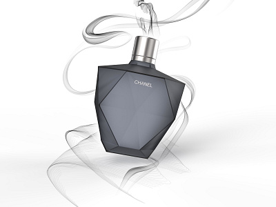 Chanel 3d brand chanel design glass gray keyshot modeling packagedesign packaging perfume photoshop postproduction product rendering silver smoke