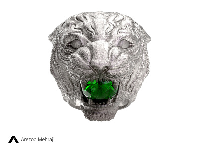 lion & emerald 3d 3dmodeling art brand design designer digital fashion fine gem jewel jewelery jewelry keyshot modeling product rendering