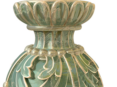 Vase * green marble * 3d 3dmodeling art classic decoration design designer keyshot luxury pillar product rendering rhinoceros vase