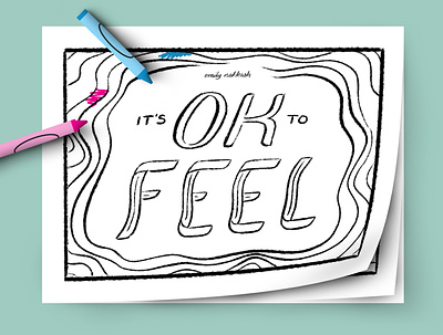 It's OK to FEEL coloring book - 1 coloring book illustration