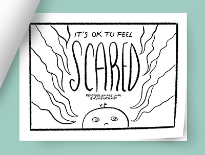 It's OK to FEEL coloring book - Scared coloring book illustration