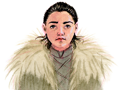 The Punisher arya arya stark game of thrones gouache illustration painting watercolor