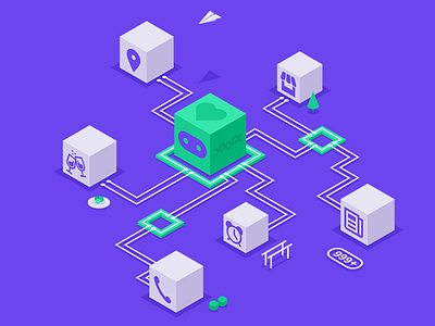 Stereo assistant circuit icon illustration isometric stereo assistant ui