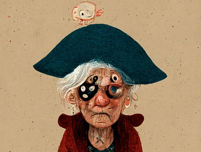 Pirate nonna design grandma illustration nonna pirate