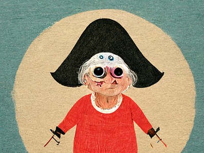 Tiny pirate nonna illustration nonna pirate