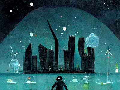 Spooky city illustration spooky city