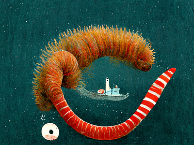 Fluffy sea cucumber illustration sea cucumber