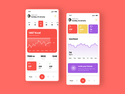 Fitness Tracking app concept dashboard fitness gradient tracking app ui visual design