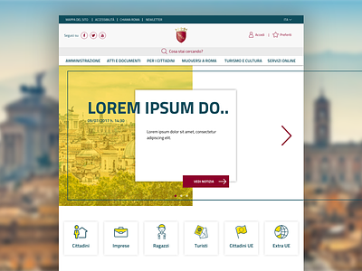 Home Page Redesign clean design home page institutional landing page modern rome ui ux website