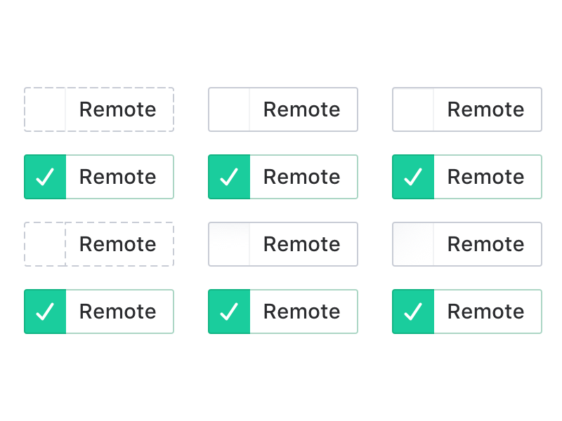 Toggle Study pilot-x pilot san-francisco checkbox unselected selected control toggle