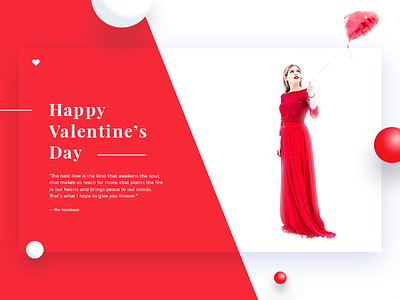 Happy Valentine's Day Dribbble ❤️ day decom girl happy heart love modern red ui valentine