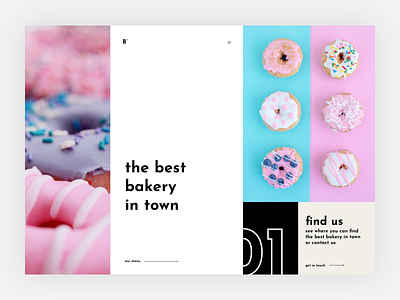 Bakery Landing Page baker bakery candy candy bar color color blocking design donut landing page screendesign sugar typography ui user interface ux
