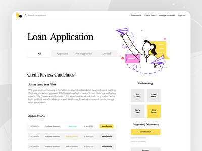 Online loan apply web  UI