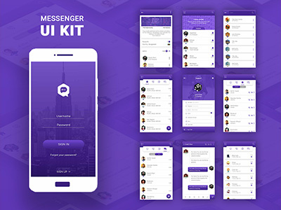 Messanger UI_KIT app chat kit login messanger mobileapp modern retina uiuxdesign