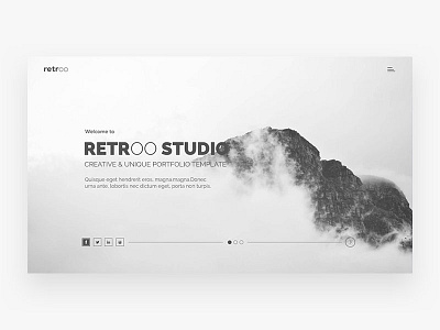 Retroo Studio agency clean creative gallery minimal multi page multipurpose portfolio responsive startup