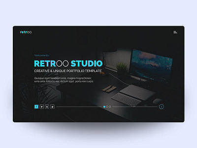 Retroo Studio Black background black business creative dark form portfolio start up