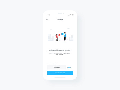 Invite your friends to get free ride applicaiton apps bangladesh creative creative design flat design ios kit mobile mobile apps new ride sharing saad khan screen ui uiux designer ux