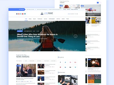 Lorepoint news template creative design design new news news feed news portal saad khan template design templates ui ux ui ux designer web