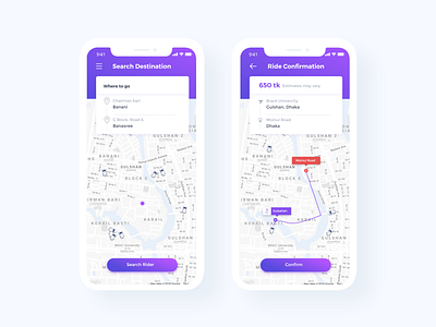 RideMe android ios kit minimal. mobile new ride rideme saad khan screen travel ui ux
