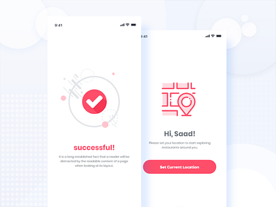 Success and location set UI android apps creative design ios kit minimal. mobile mobile apps modern new saad khan screen ui uikit ux