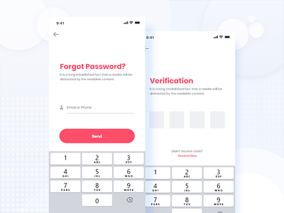 Forgot password & verificition UI. android creative design food khan kit meal minimal. mobile mobile apps modern saad saad khan screen ui uikit ux vector