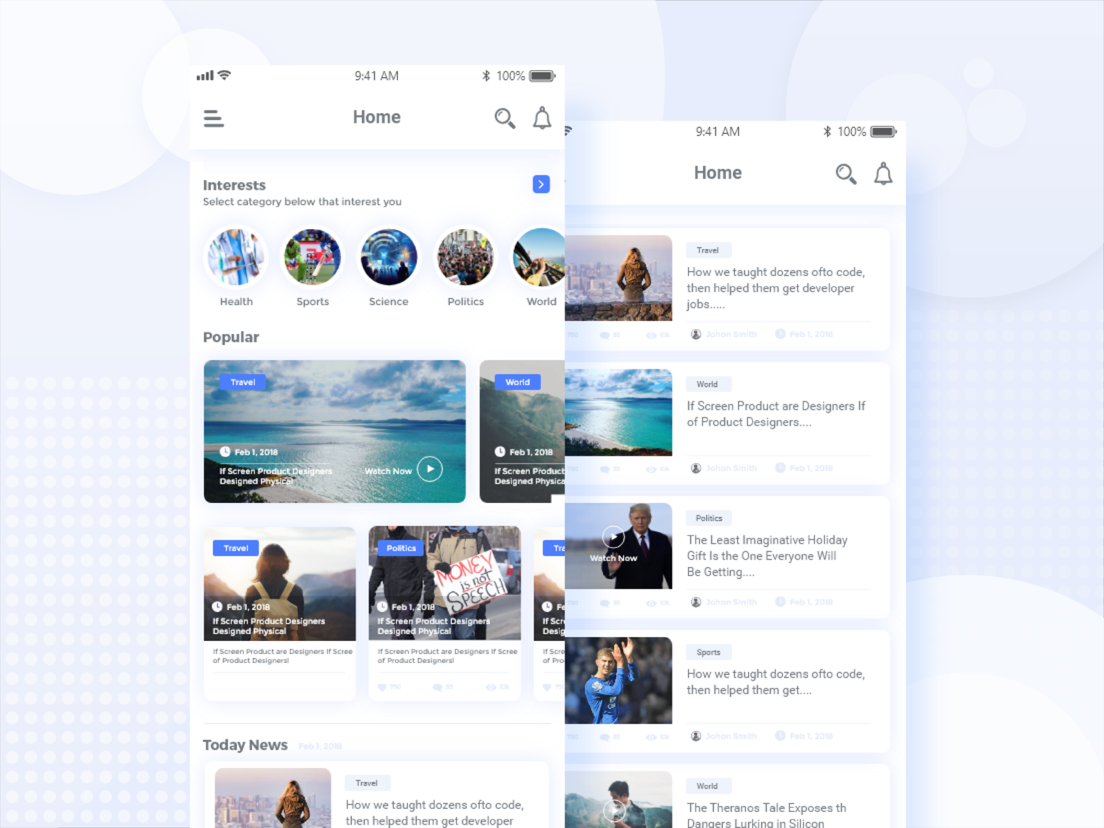 News app UI. by Saad Khan UI/UX on Dribbble
