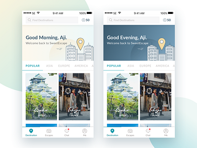 Destination apps illustration mobile mobile app travel ui ux