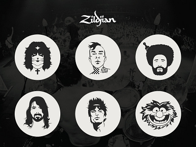 Zildjian Artist Illustrations drummer icons zildjian