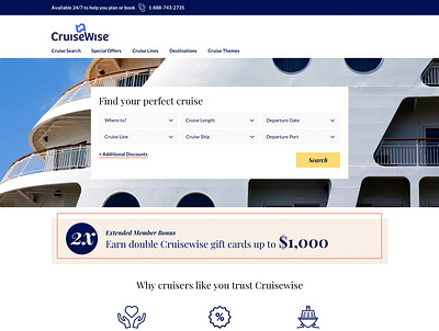 Cruise Homepage Concept cruises homepage search travel