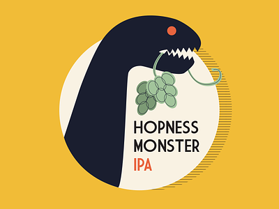 Hopness Monster beer beer label hops loch ness monster