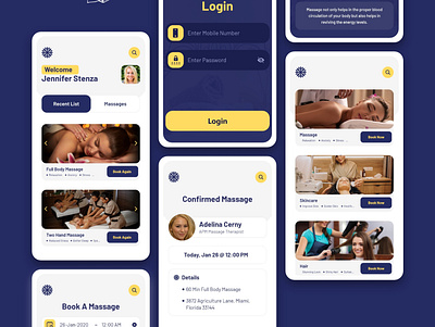 Massage App Development graphic design massage app development ui