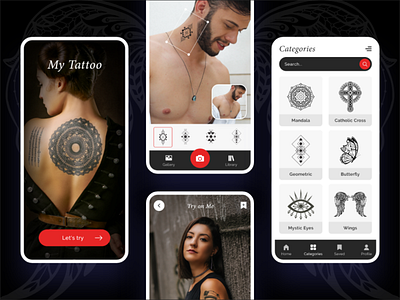 Tattoo Design App Development branding design graphic design tattoo tattoo design app ui ux