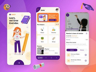 On-Demand Education Mobile App Concept 3d graphic design logo motion graphics ui