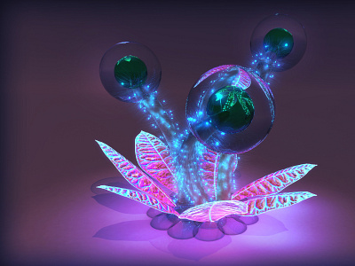 Specimen I 3d art 3ds max 3dsmax alien glowing liquid pink plant purple wallpaper