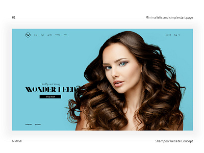 Shampoo Website Concept | 01 clear concept fashion minimal minimalistic simple ui ux web website