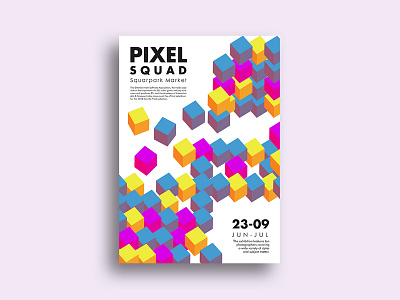Pixel Squad Poster abstract affiche design geometric graphic graphic design minimal poster poster design simple