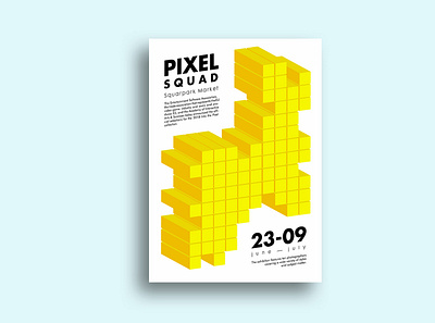 Pixel Squad abstract acid affiche concept geometric graphic design minimal poster poster design simple