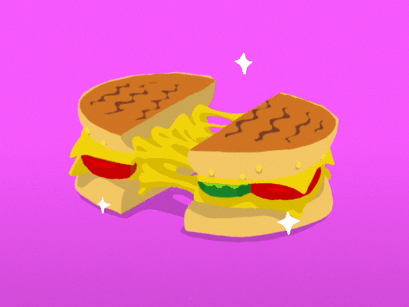 Grilled Cheese 2d animation cel five guys gif ipad pro rough animator