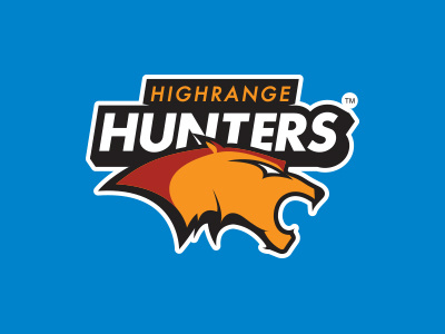 Highrange Hunters black blue logo neelakandan orange panther sports sportslogo
