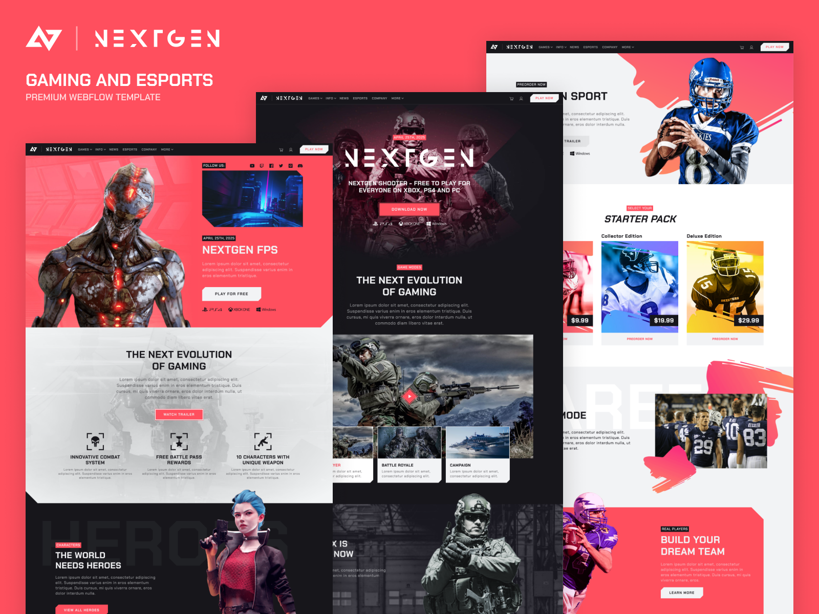 Nextgen - Game Website Template by Oleg Petrov on Dribbble