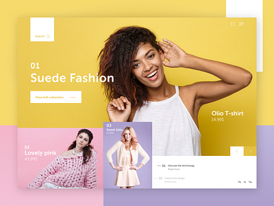 Suede Fashion - Simple store concept clothes color ecommerce fasion girls landing photo pink shop web yellow