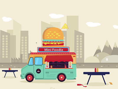 Mini Food Truck food foodiz illustration mini truck