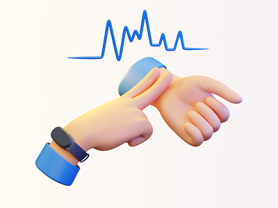 Stavka: Keep your finger on the pulse 3d 3d illustration applewatch blender3d gambling hands heartbeat miband pulse sports subd