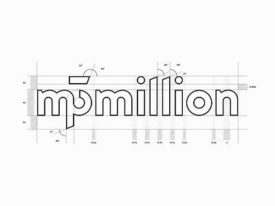 Mp3million: Logo branding identity lettering logo logo grid mp3 music music shop