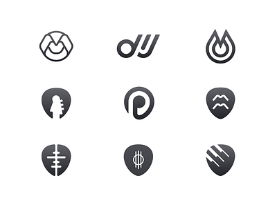 Mp3million: Logo ideas exploration branding guitar icon identity logo logo ideas music music logo sound soundwave