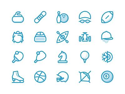 Sports & Games Icon Set american archery basketball bowling cyber formula 1 games iconfinder icons kayak outline sports