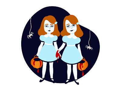 Illustration: Trick or treat with Grady twins flatstudio ghosts grady twins halloween horror illustration sticker the shining trick or treat