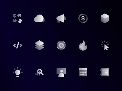 DAO.Casino: Interface icons Vol. 1 blockchain casino daocasino gradient icon icons transparency white icons
